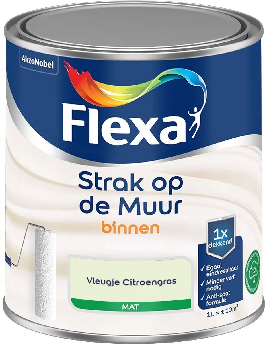 Flexa Strak Op De Muur Binnenverf Vleugje Citroengras 1L