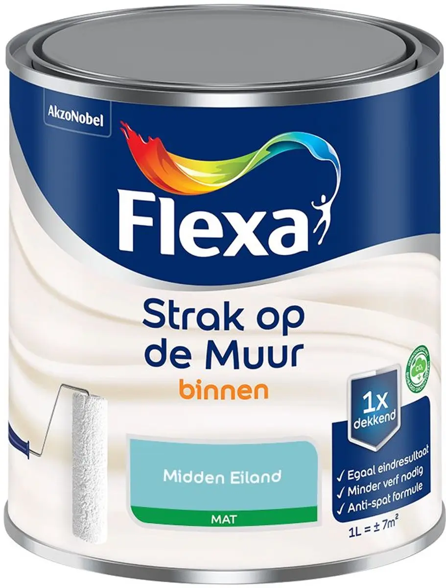 Flexa Strak Op De Muur Binnen Mat Midden Eiland Mengverf 1L