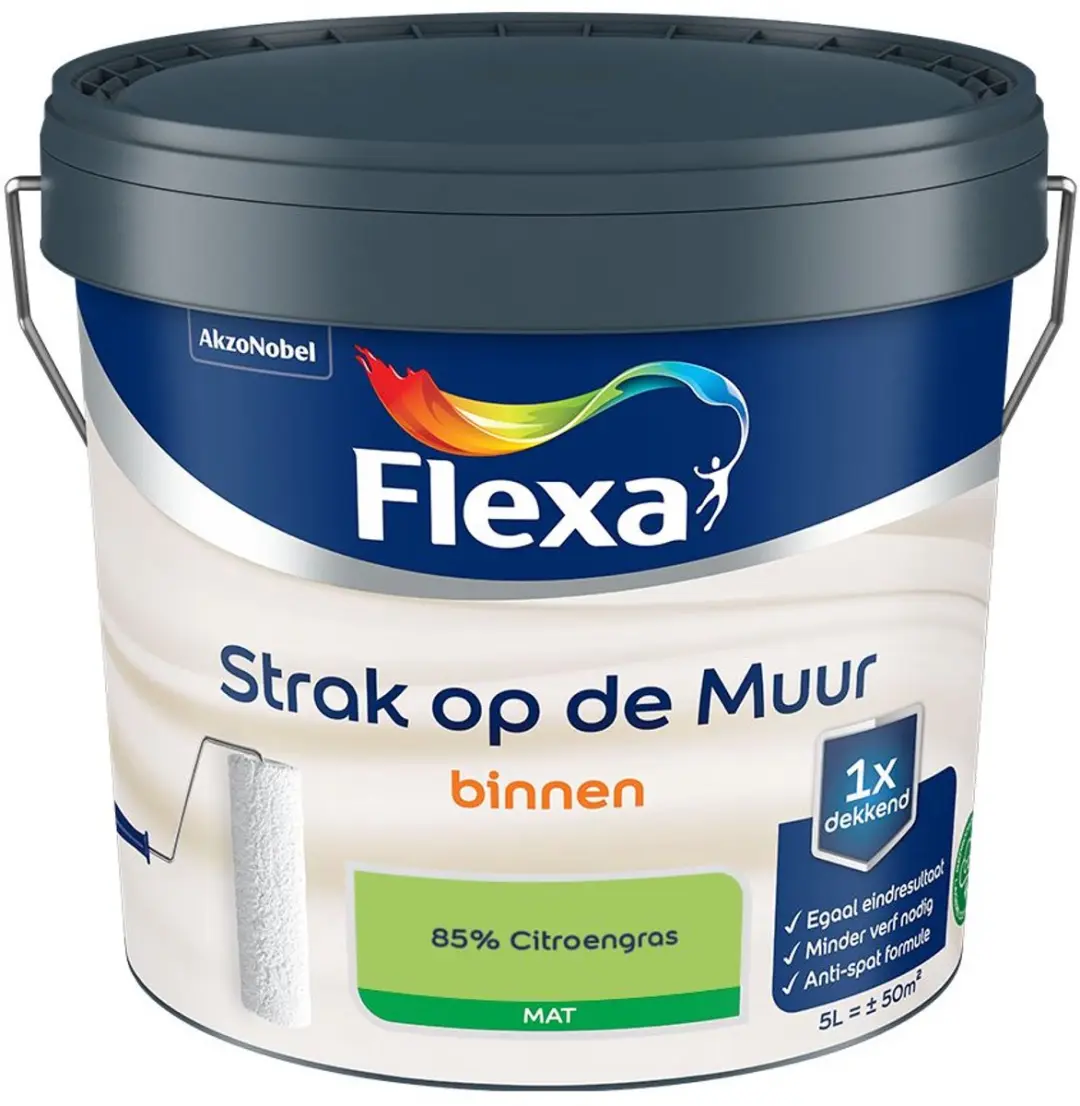 Flexa Strak Op De Muur Binnen Mat Mengverf 85% Citroengras