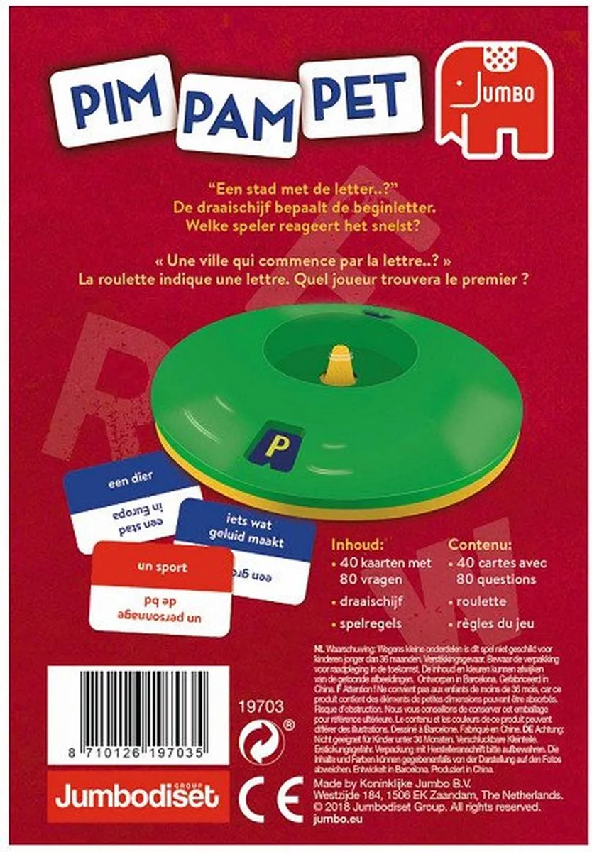 Jumbo Pim Pam Pet Original Kaartspel - 10 Spelers