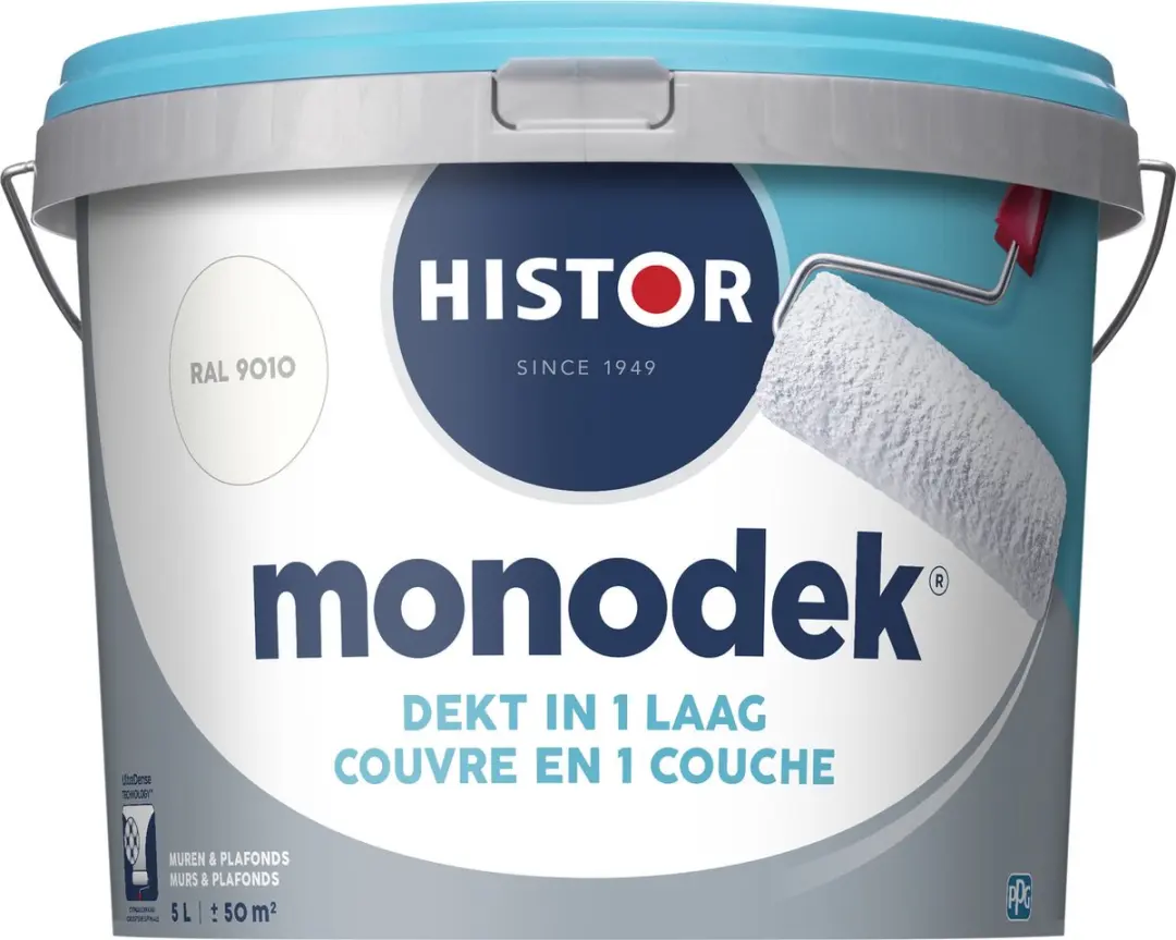 Histor Monodek Muurverf Mat RAL 9010 5L