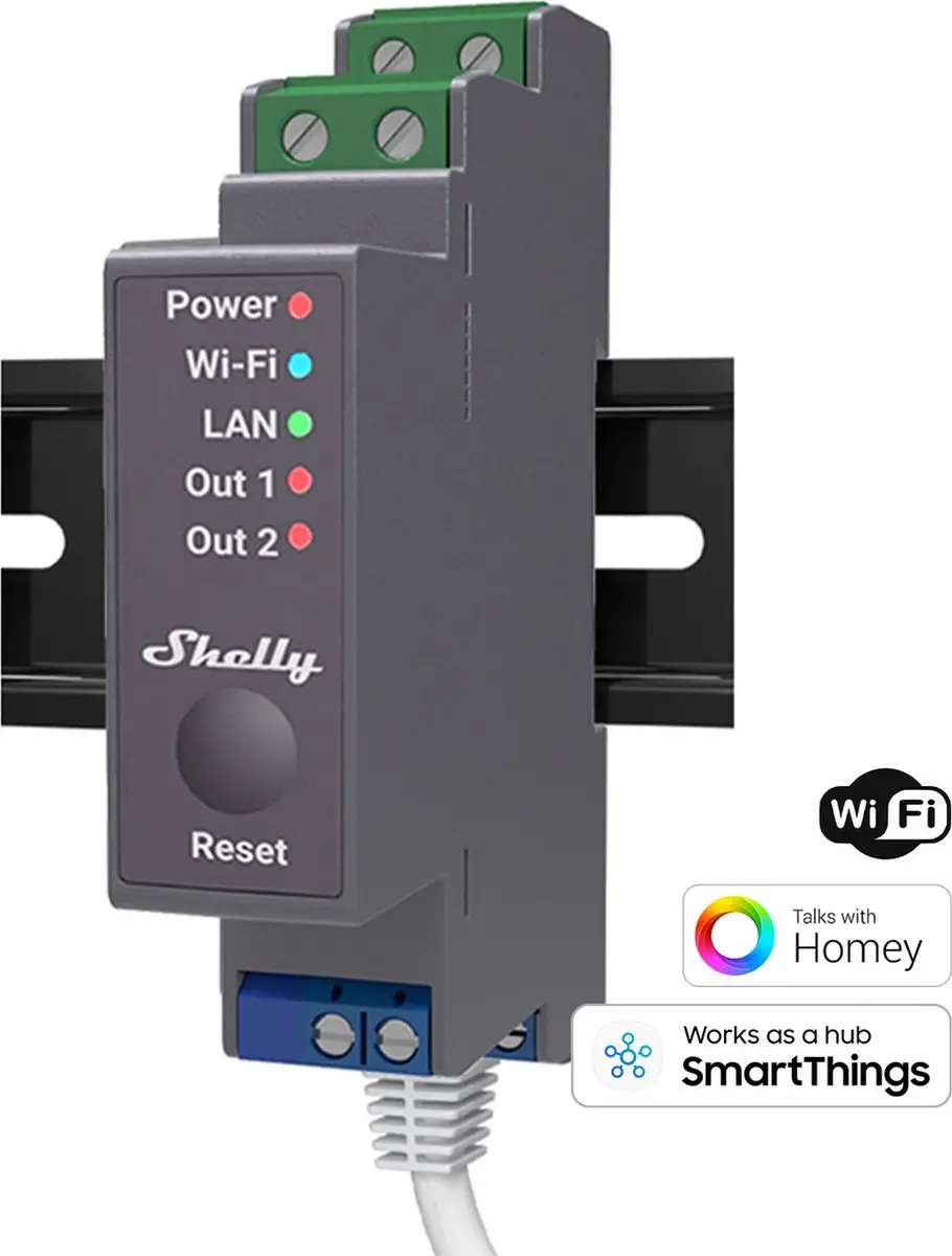 Shelly Shelly Pro 2PM DIN-railrelais