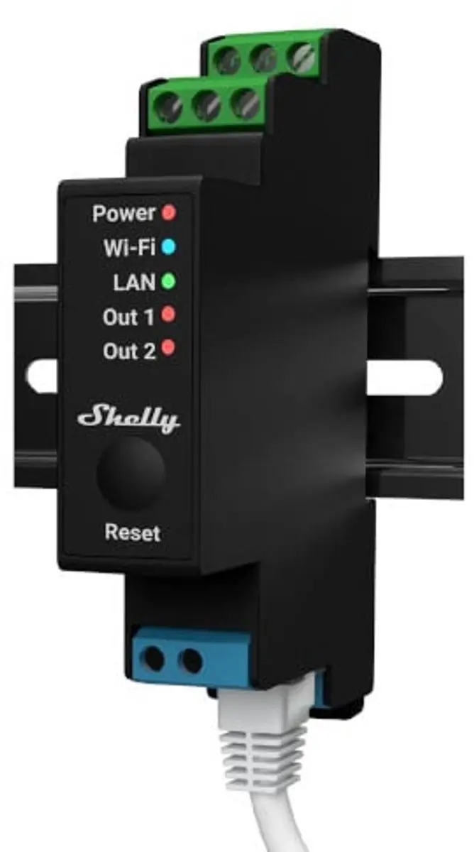 Shelly Shelly Pro 2PM DIN-railrelais - Bluetooth/WiFi