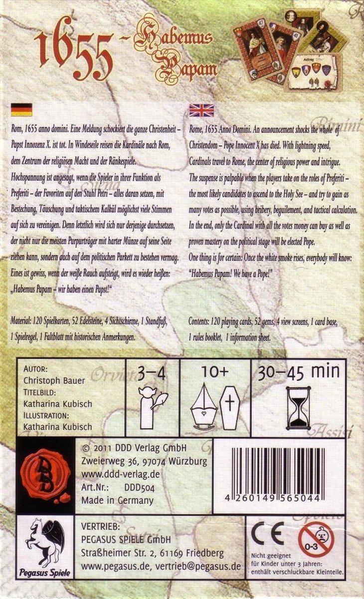 1655 Habemus Papam Kaartspel