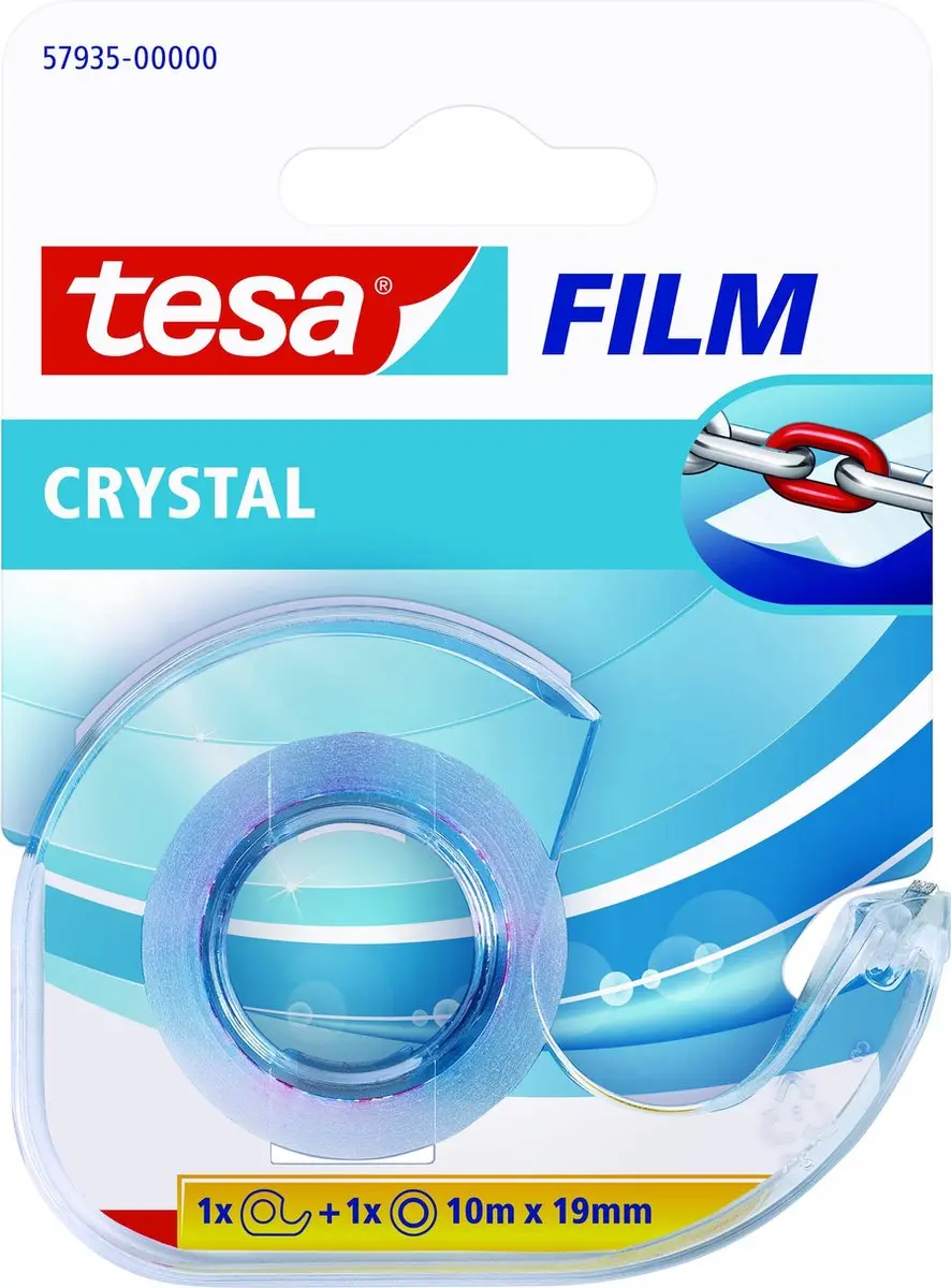 Tesa Bureautape 10m x 19mm - Transparant - Inclusief Dispenser