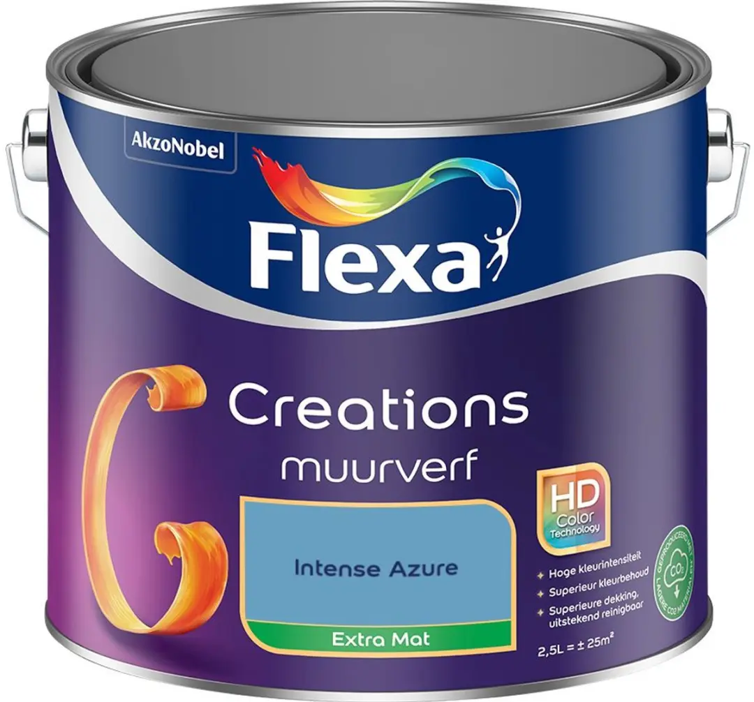 Flexa Creations Muurverf Extra Mat Intense Azure 2,5L
