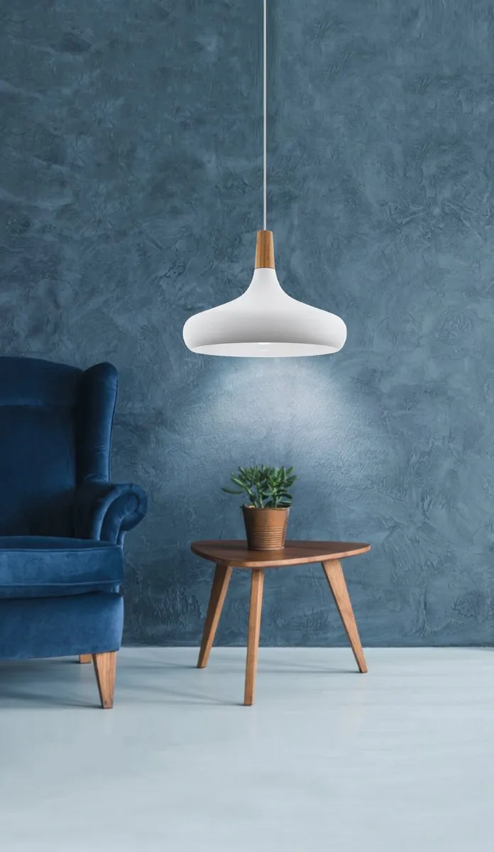 Eglo Sabinar Hanglamp E27 - Ø40cm - Wit/Bruin