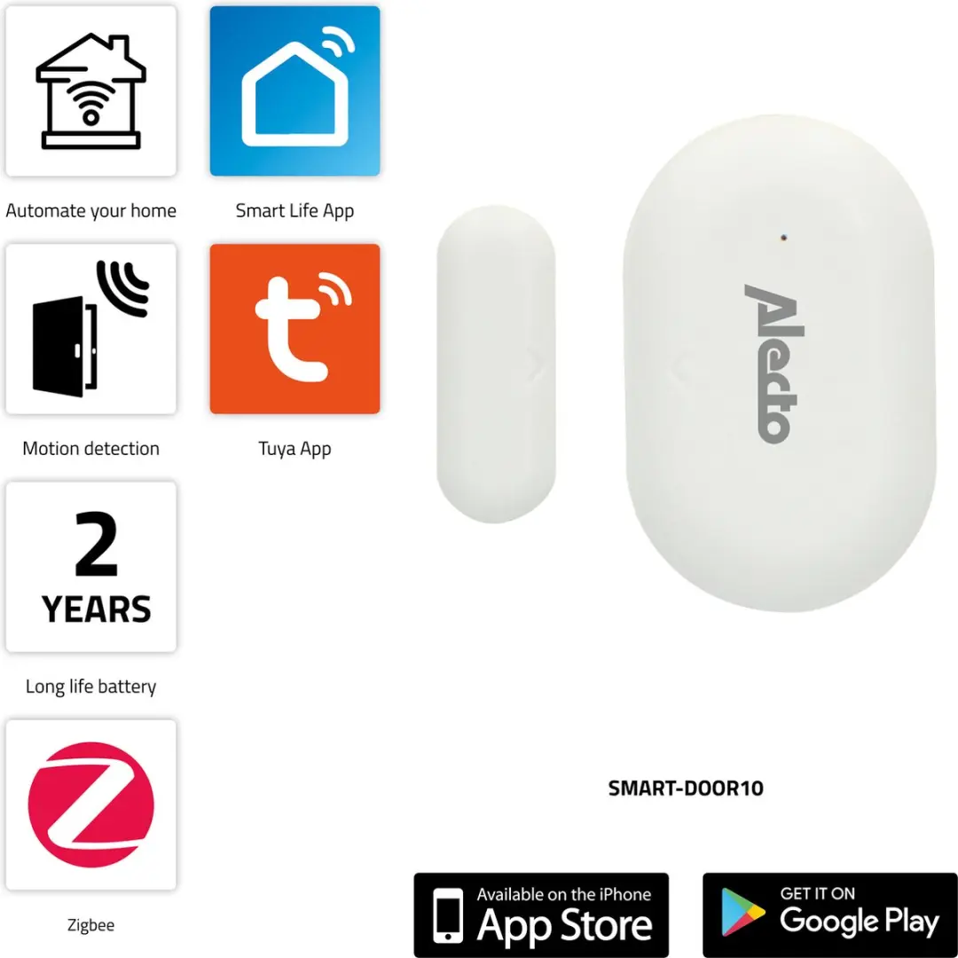 Alecto SMART-DOOR10 Zigbee Raam/Deursensor Wit