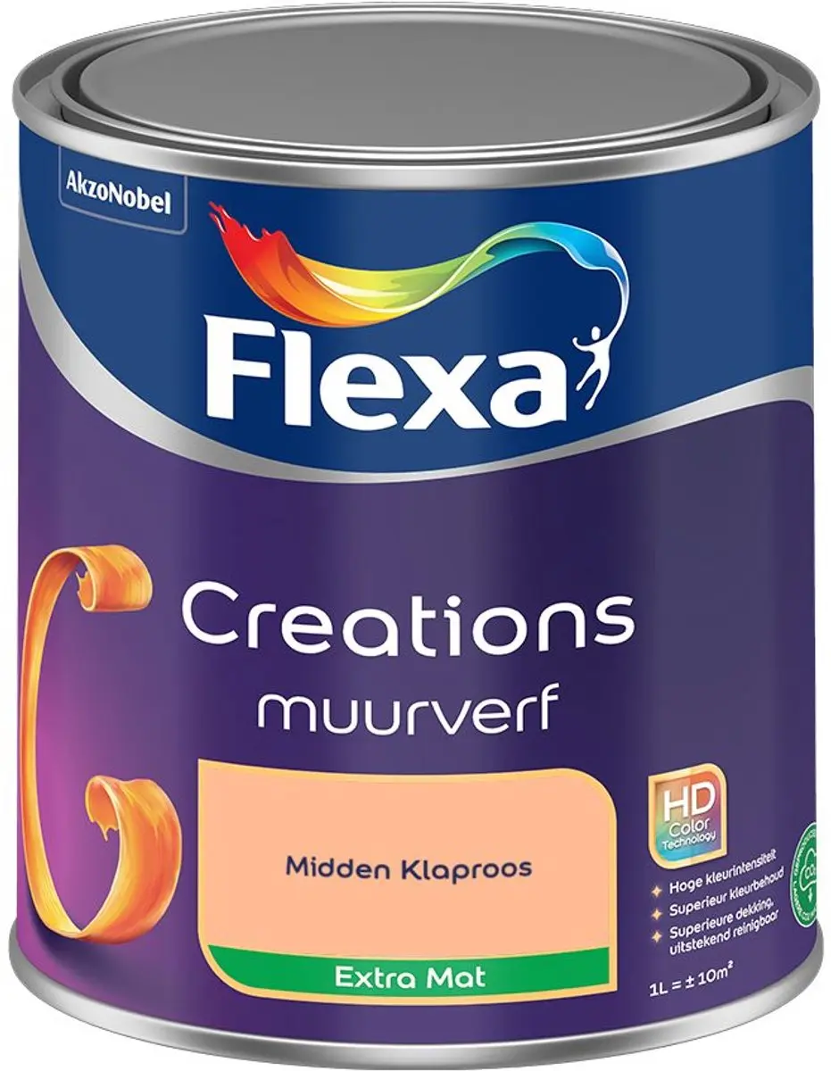 Flexa Creations Muurverf Extra Mat Midden Klaproos 1L