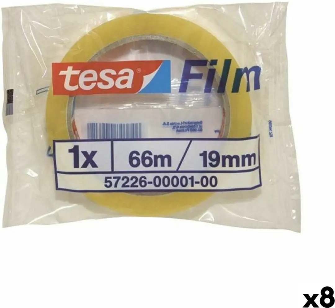 Tesa Plakband Film 19mm x 66m - 8 Stuks Transparant
