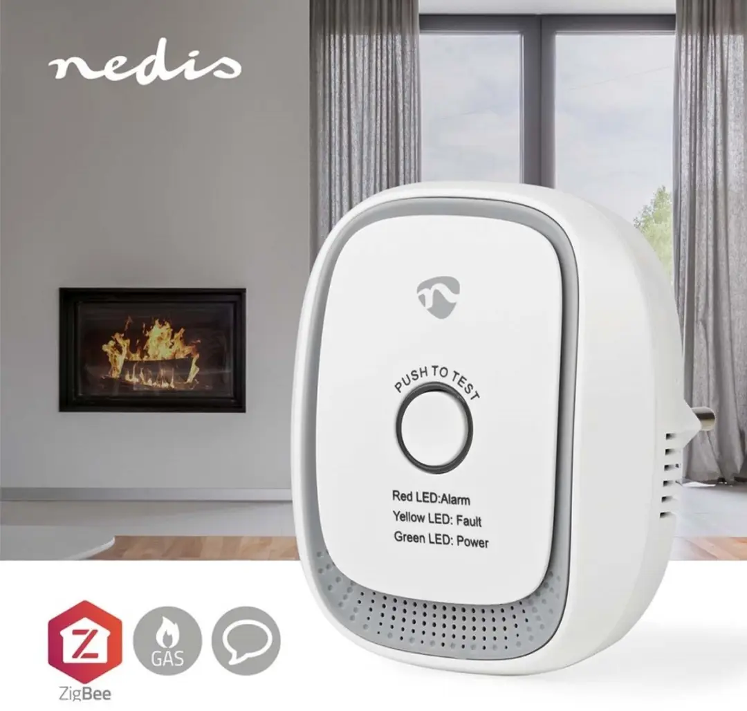 Nedis SmartLife Gasmelder Methaan - 75dB - Wit