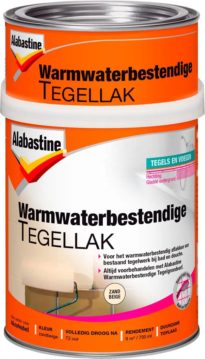 Alabastine Warmwaterbestendige Tegellak Zandbeige 750ml