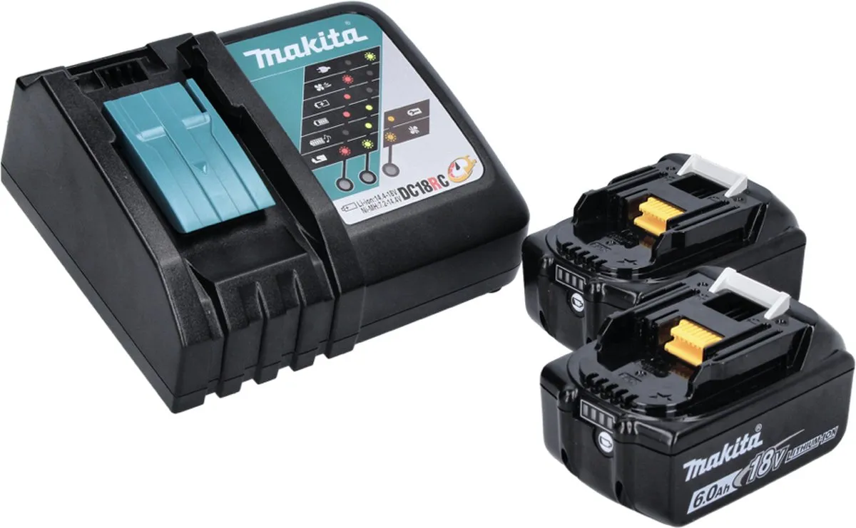 Makita DBO 180 RG Excentrische Schuurmachine 125mm - 2x 6Ah Accu + Oplader - afbeelding 3 van 5