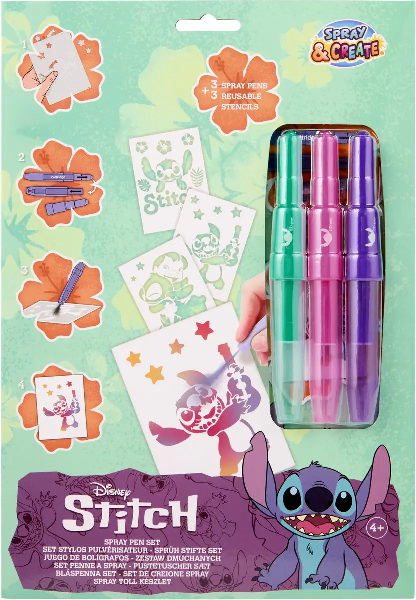 Disney Stitch Spraypen Set A4 Envelop - 3 Stuks