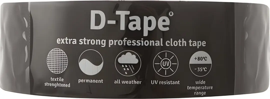 Deltafix D-Tape Ducttape Zwart 50m x 50mm