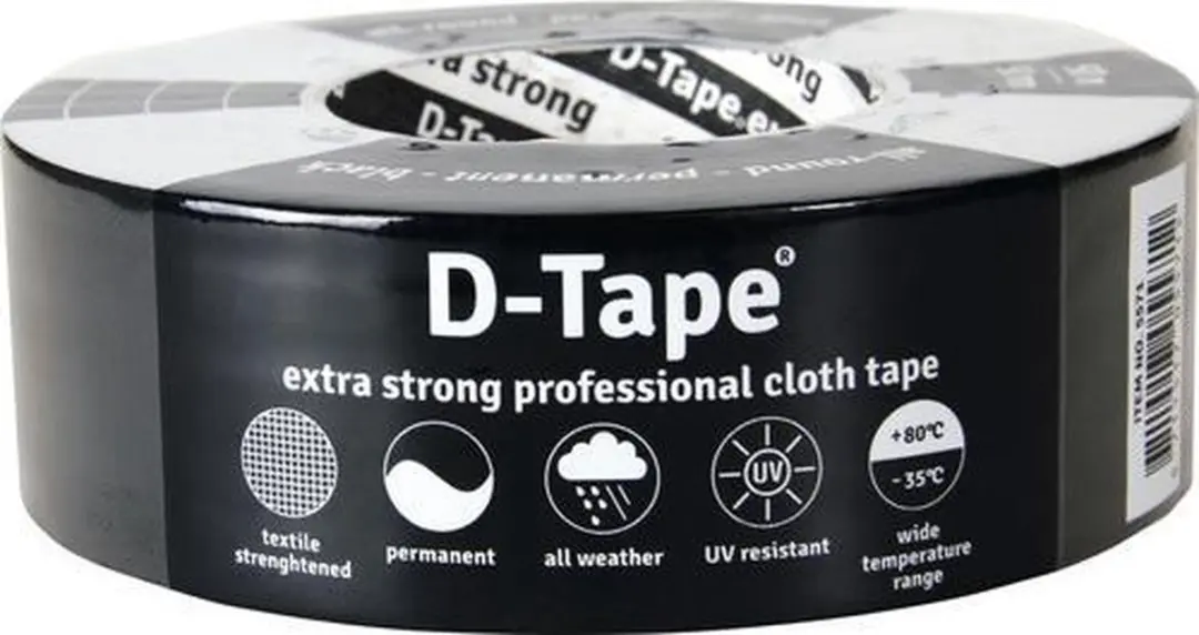 Deltafix D-Tape Ducttape Zwart 50m x 50mm