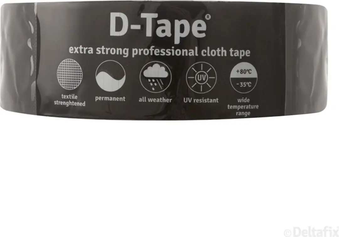 Deltafix D-Tape Ducttape Zwart 50m x 50mm