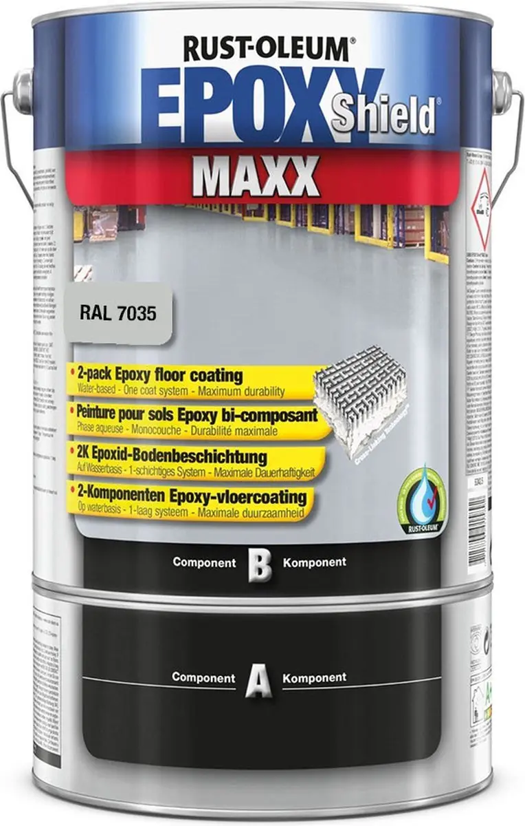 Rust-Oleum EPOXYSHIELD MAXX Epoxy Vloercoating 5L - Lichtgrijs RAL7035