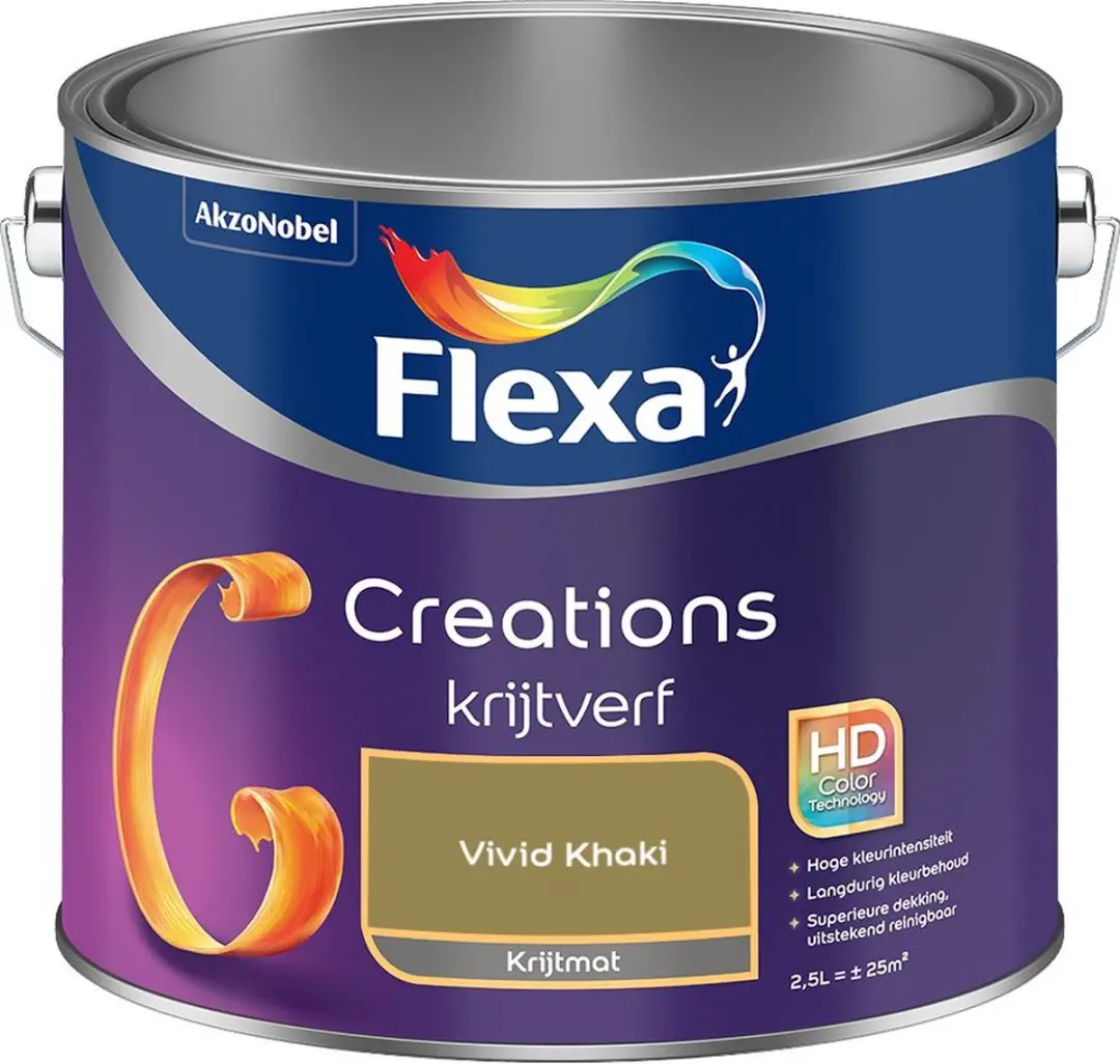 Flexa Creations Muurverf Krijt Vivid Khaki 2,5L