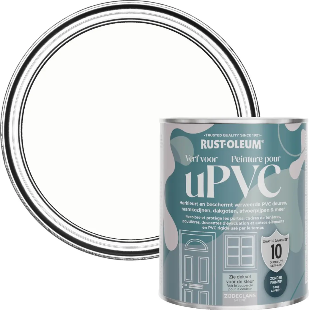 Rust-Oleum Wit Zijdeglans Verf voor PVC 750ml
