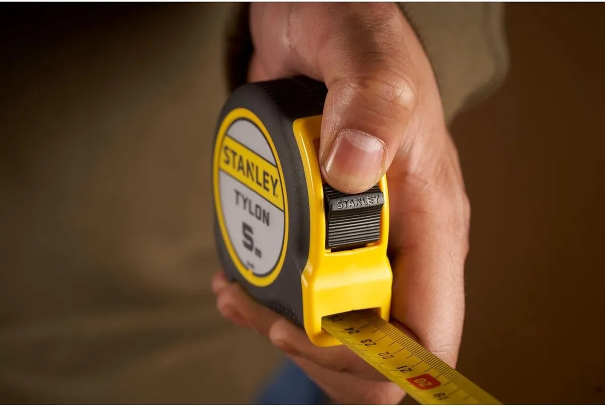 Stanley Rolmaat Tylon 5m 19mm - Zwart/Geel