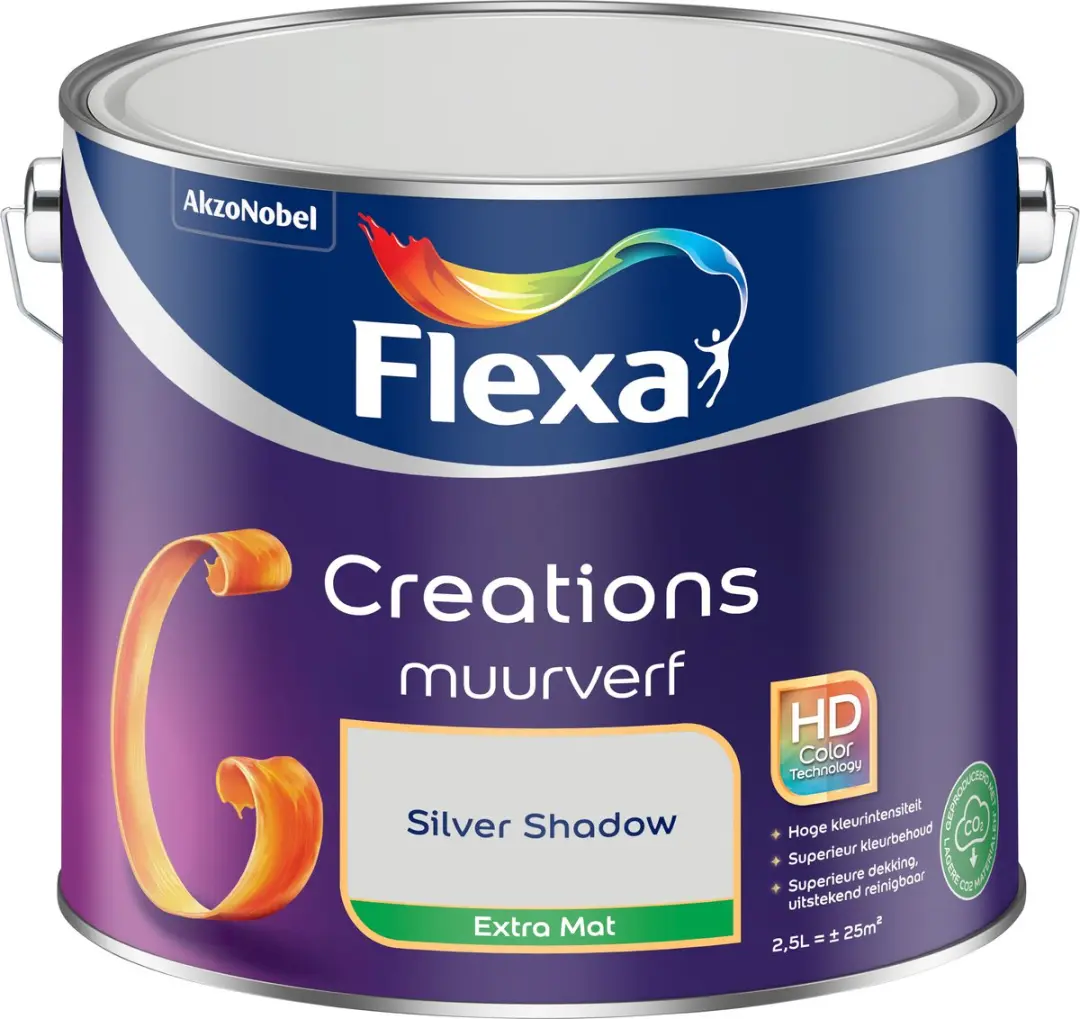 Flexa Creations Muurverf Extra Mat Silver Shadow 2,5L