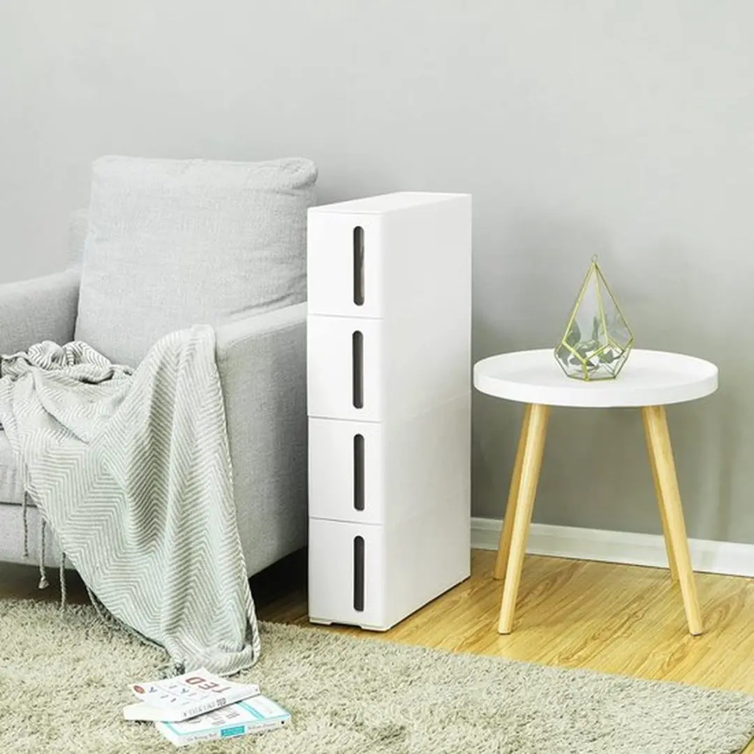Songmics Smalle Opbergkast 106,5cm - 2 Korven - Wit - afbeelding 4 van 5