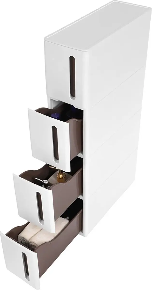 Songmics Smalle Opbergkast 106,5cm - 2 Korven - Wit - afbeelding 2 van 5