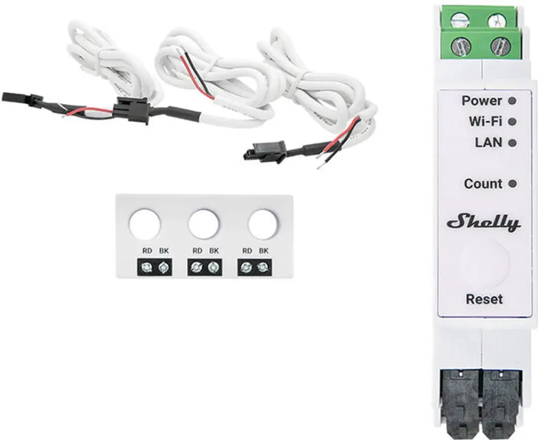 Shelly Pro 3EM-3CT63 Energieverbruikmeter - Wit