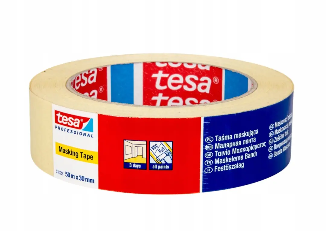 Tesa Papieren Afplaktape 30mm x 50m - Lichtgeel