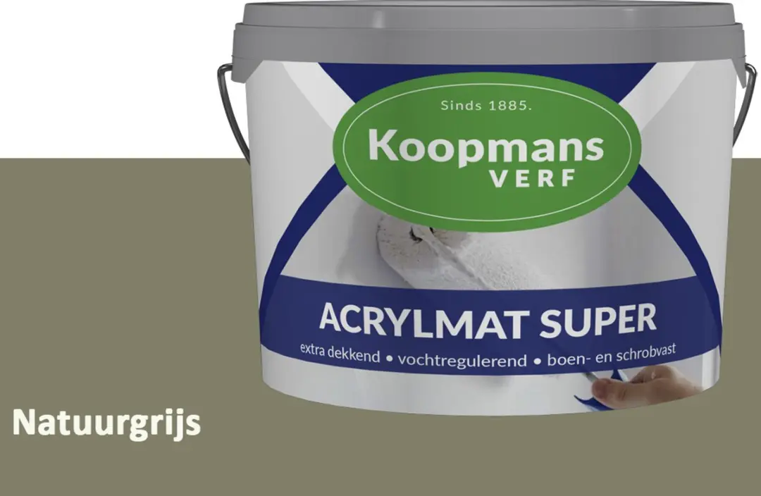 Koopmans Acrylmat Super Matte Muurverf Natuurgrijs 2,5L