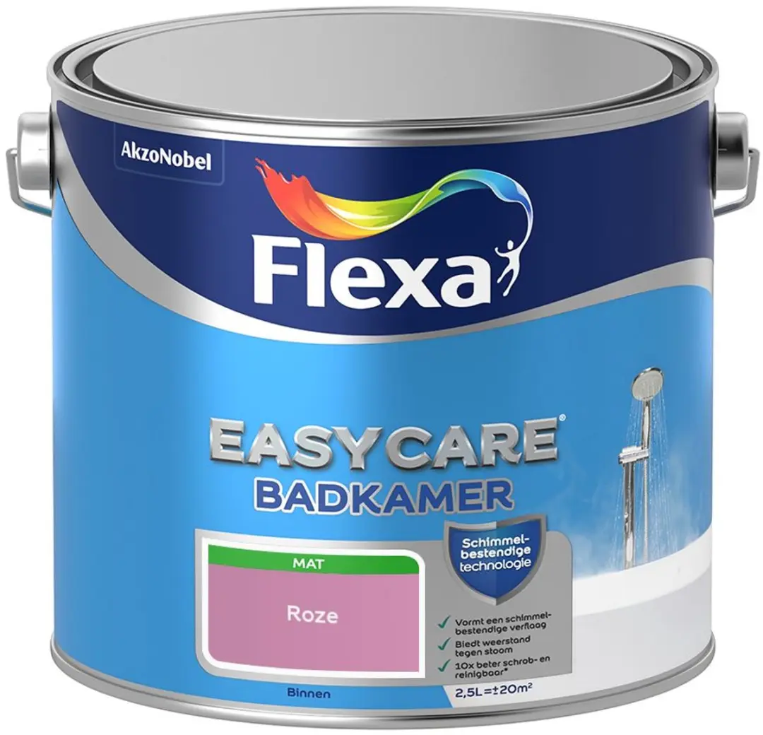 Flexa Easycare Badkamer Mengverf Roze 2,5L