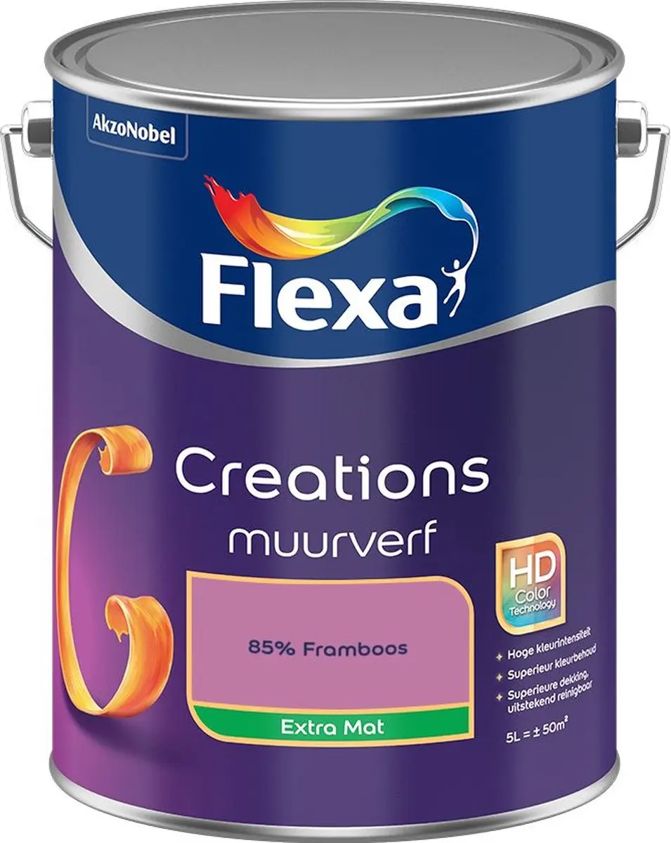 Flexa Creations Muurverf Extra Mat 85% Framboos - 5L