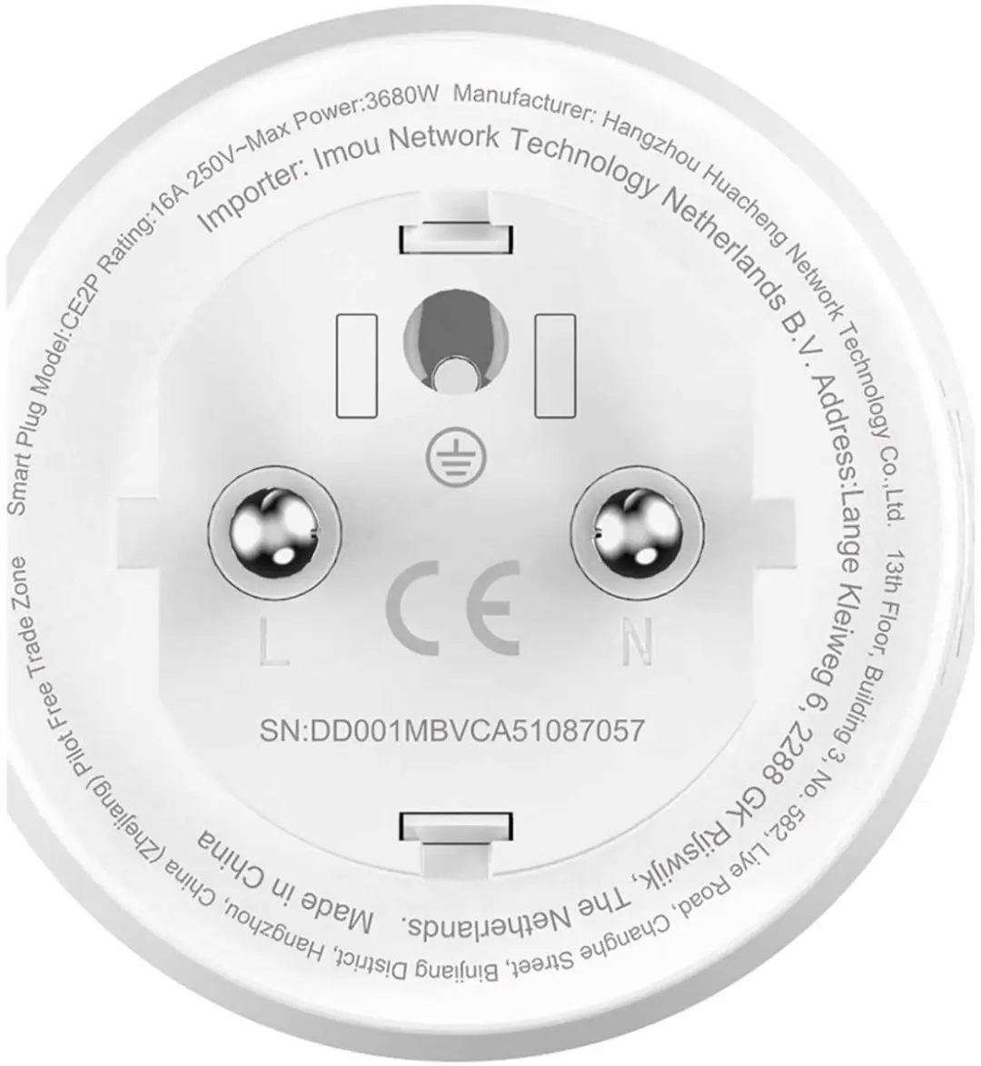Imou CE2P Slimme Stekker - Energiemeting 16A Wit