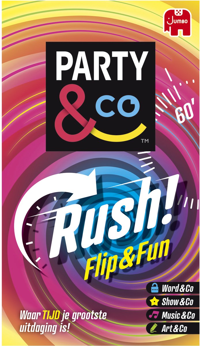 Jumbo - Party & Co. - Rush - Partyspel voor volwassenen - Vanaf 16 jaar - Partygame - Bordspel voor grote groepen - Actiespel