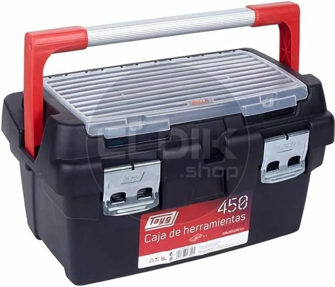 Tayg Gereedschapbox 45x29x25cm - 3 Vakken - Zwart