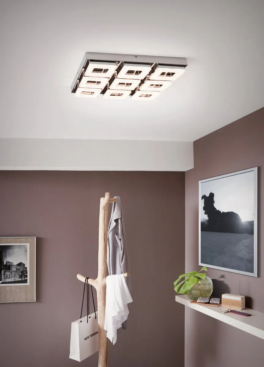 Eglo Fradelo Wand/Plafondlamp 44cm - 9 Lichts - Chroom
