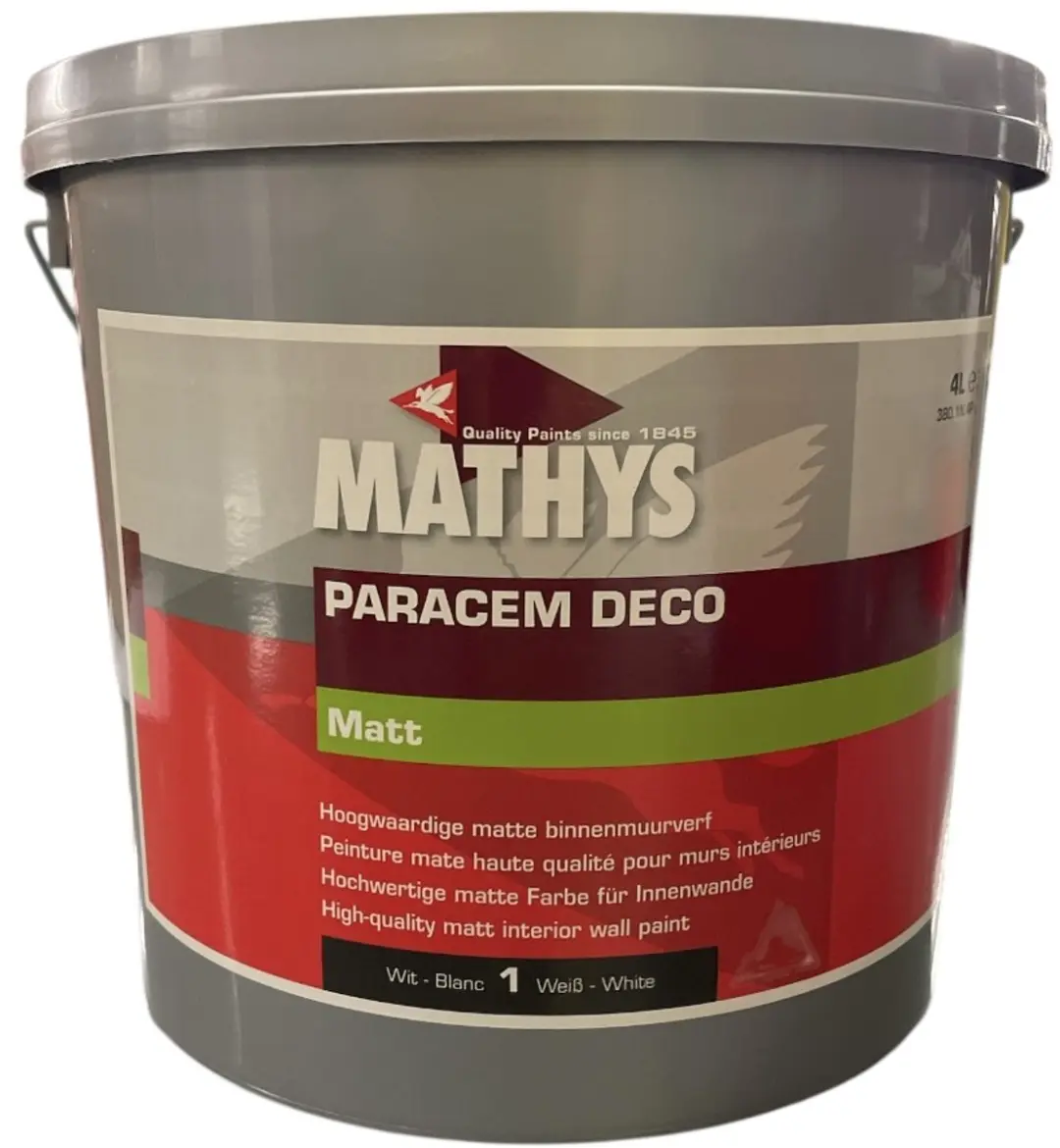 Mathys Paracem Deco Matt Afwerkingslaag 4L - Wit