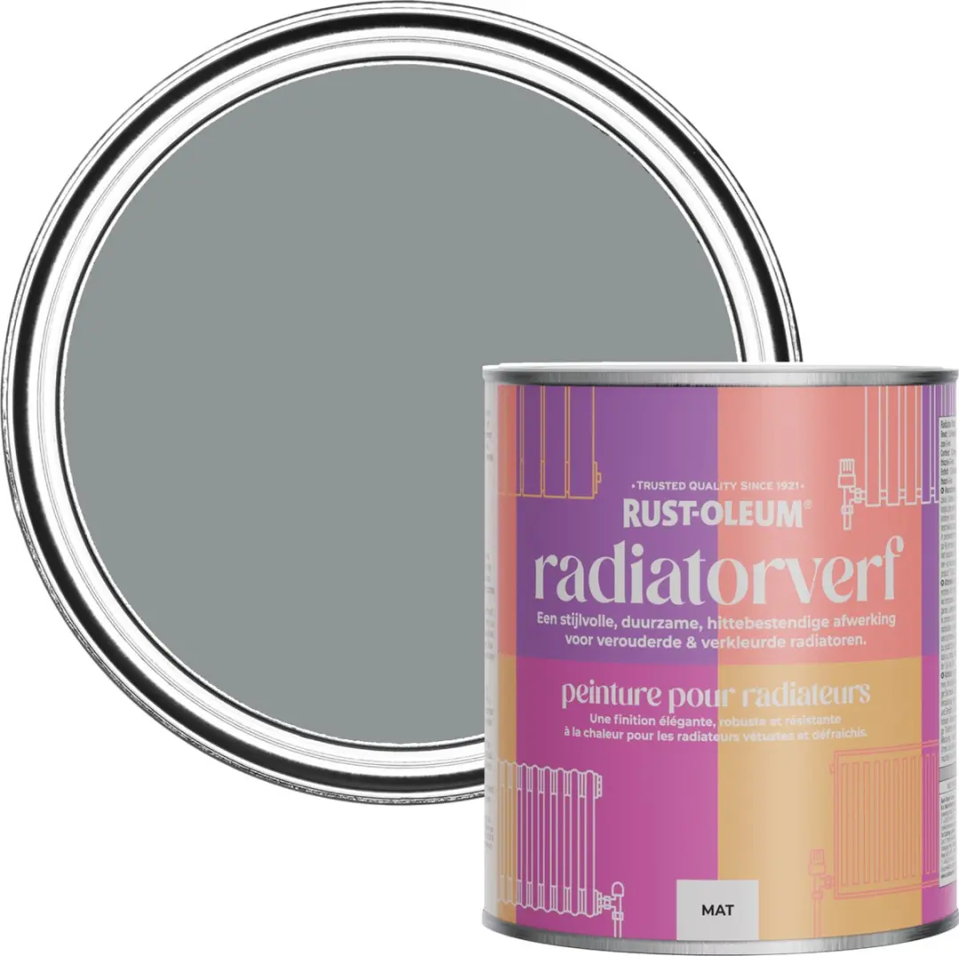 Rust-Oleum Donkergrijze Radiatorverf 750ml