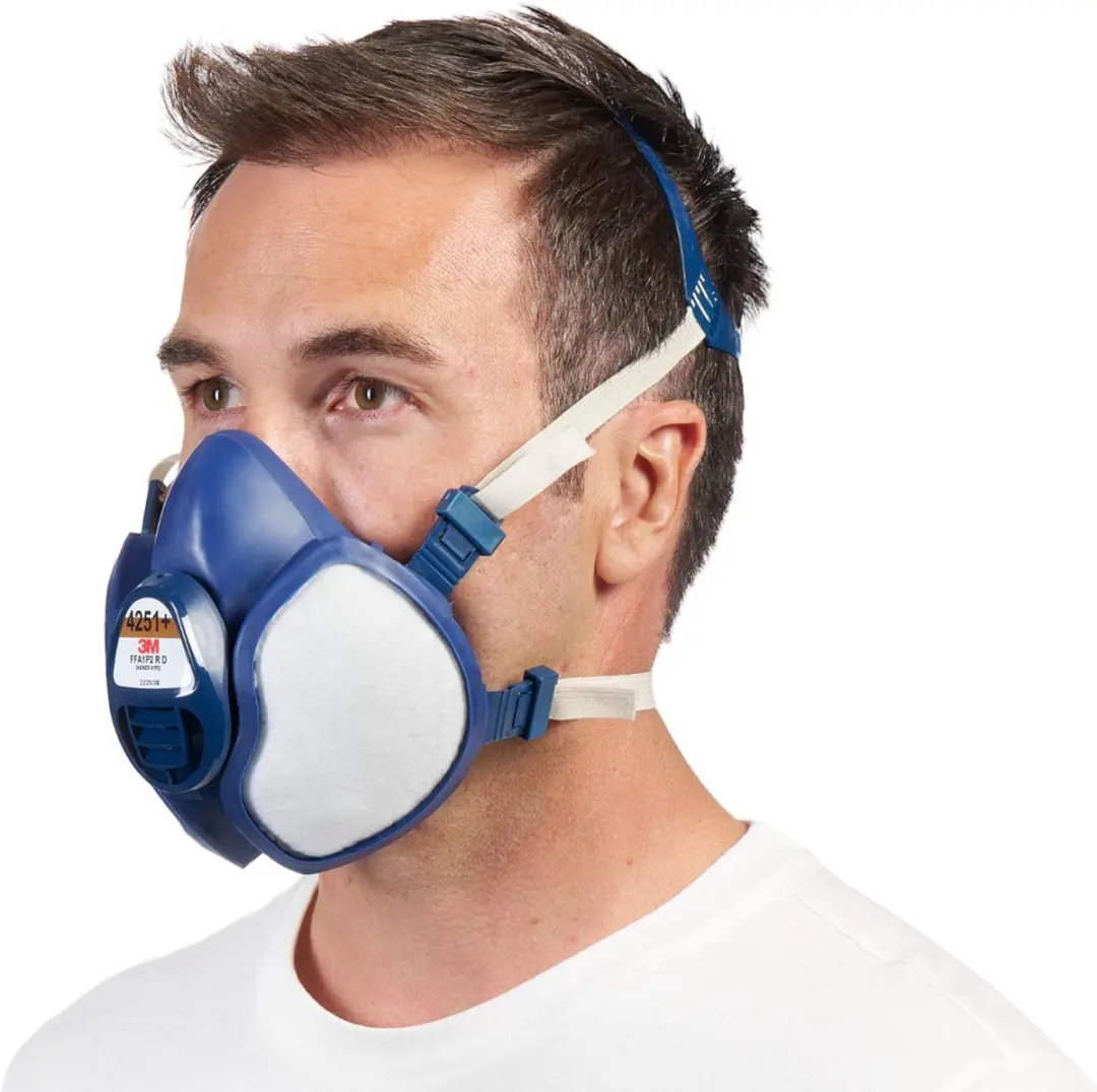3M Mondmasker A1P2 Herbruikbaar - Blauw/Wit