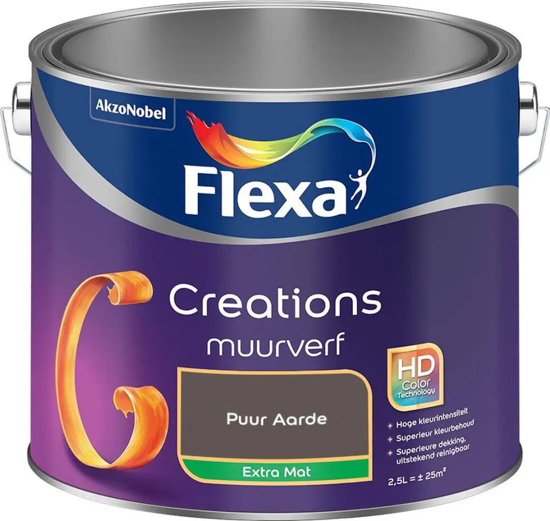 Flexa Creations Muurverf Extra Mat Puur Aarde 2,5L