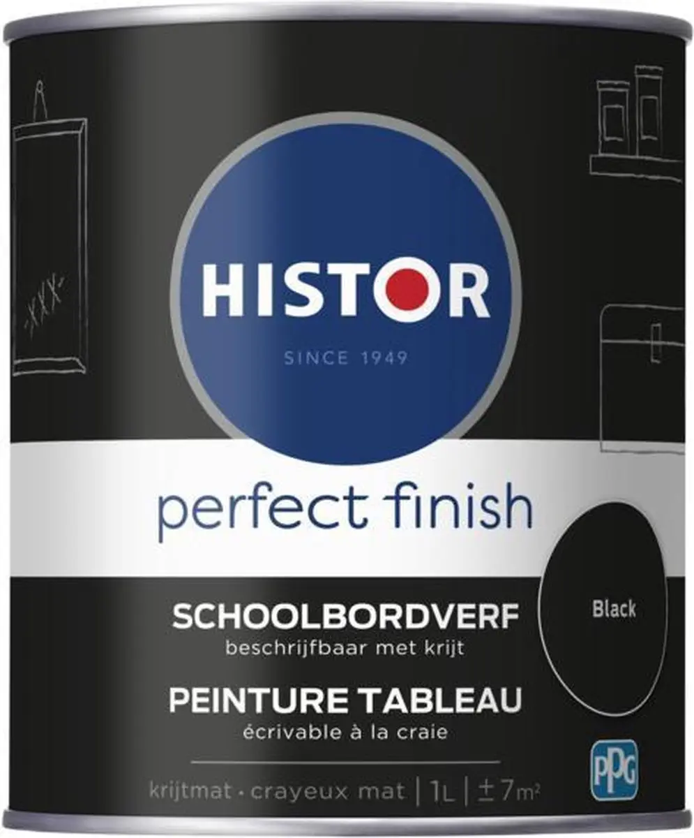 Histor Perfect Finish Schoolbordverf 1L - Zwart