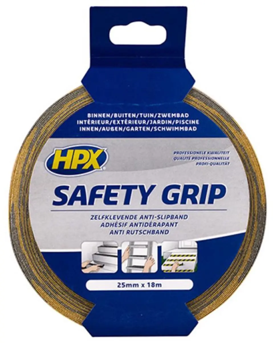 HPX Anti-slip Tape 25mm x 18m - Zwart/Geel