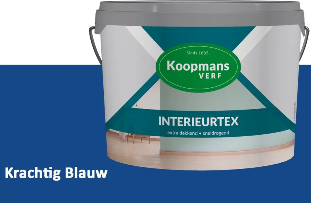 Koopmans Interieurtex Matte Muurverf Krachtig Blauw 7,5L