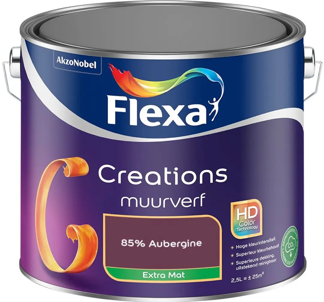 Flexa Creations Muurverf Extra Mat 85% Aubergine 2,5L