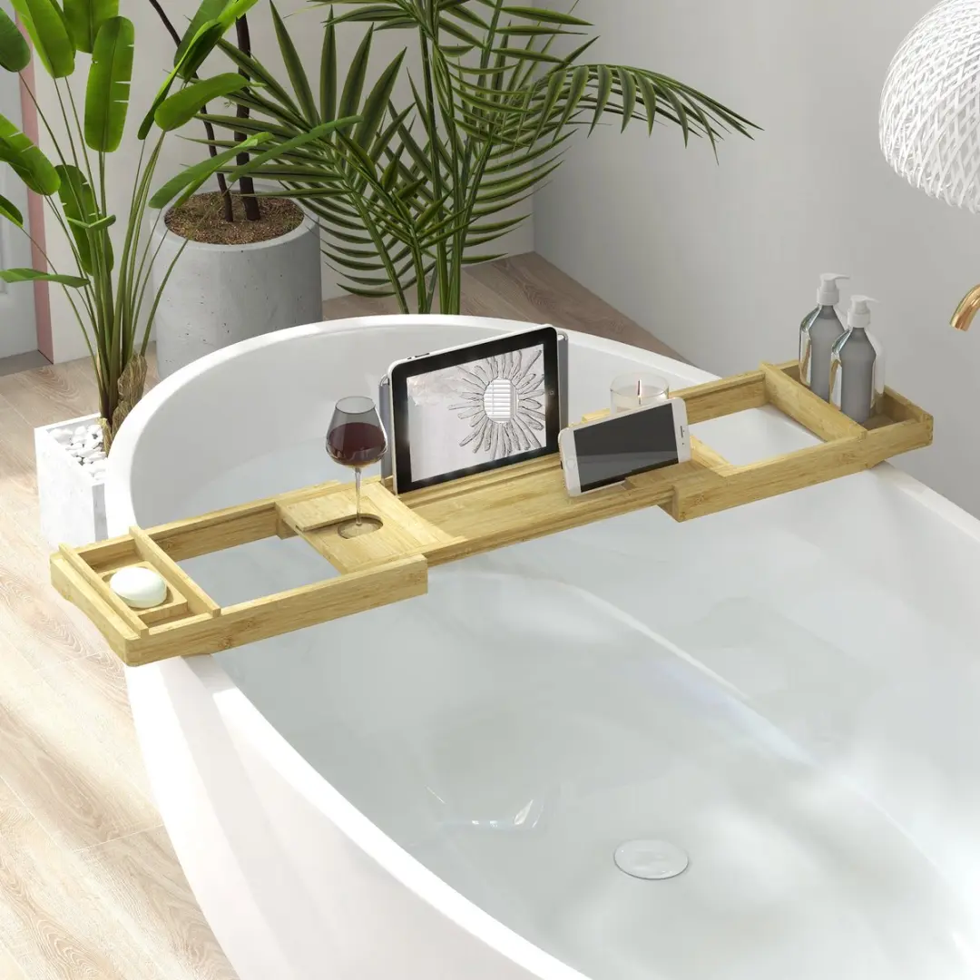 Homcom Badkuiplade Bamboe 109x23x4,5cm