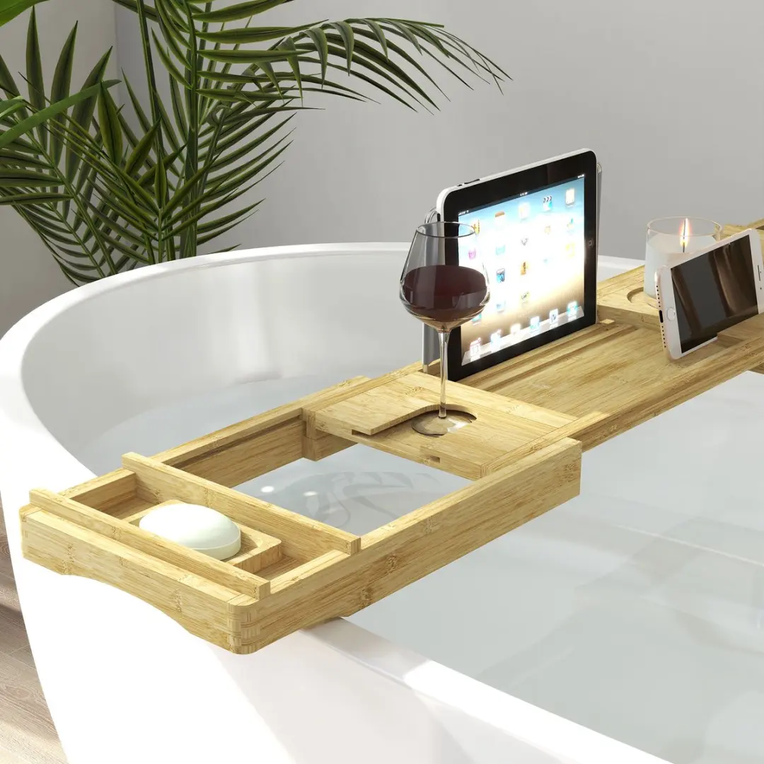 Homcom Badkuiplade Bamboe 109x23x4,5cm