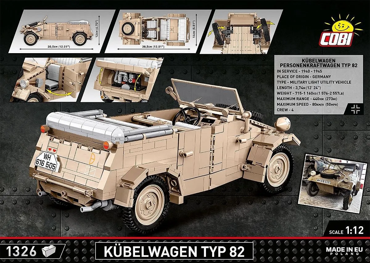 Cobi Kübelwagen Type 82 COBI-2803 - 1326 Stukken - Meerkleurig