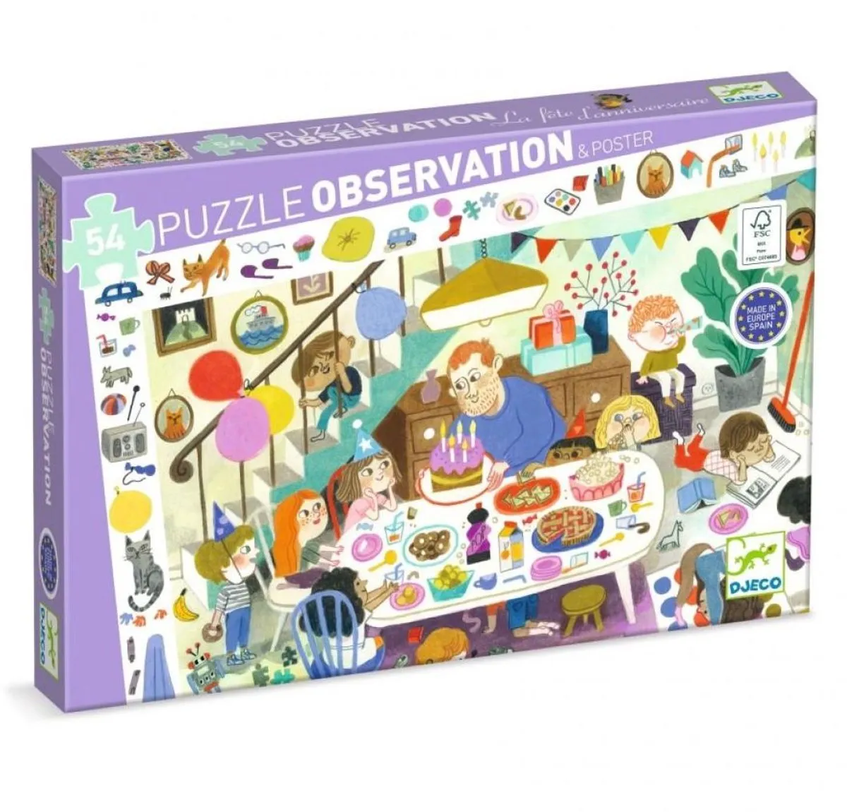 Djeco Observatiepuzzel 54 Stuks - Multicolor