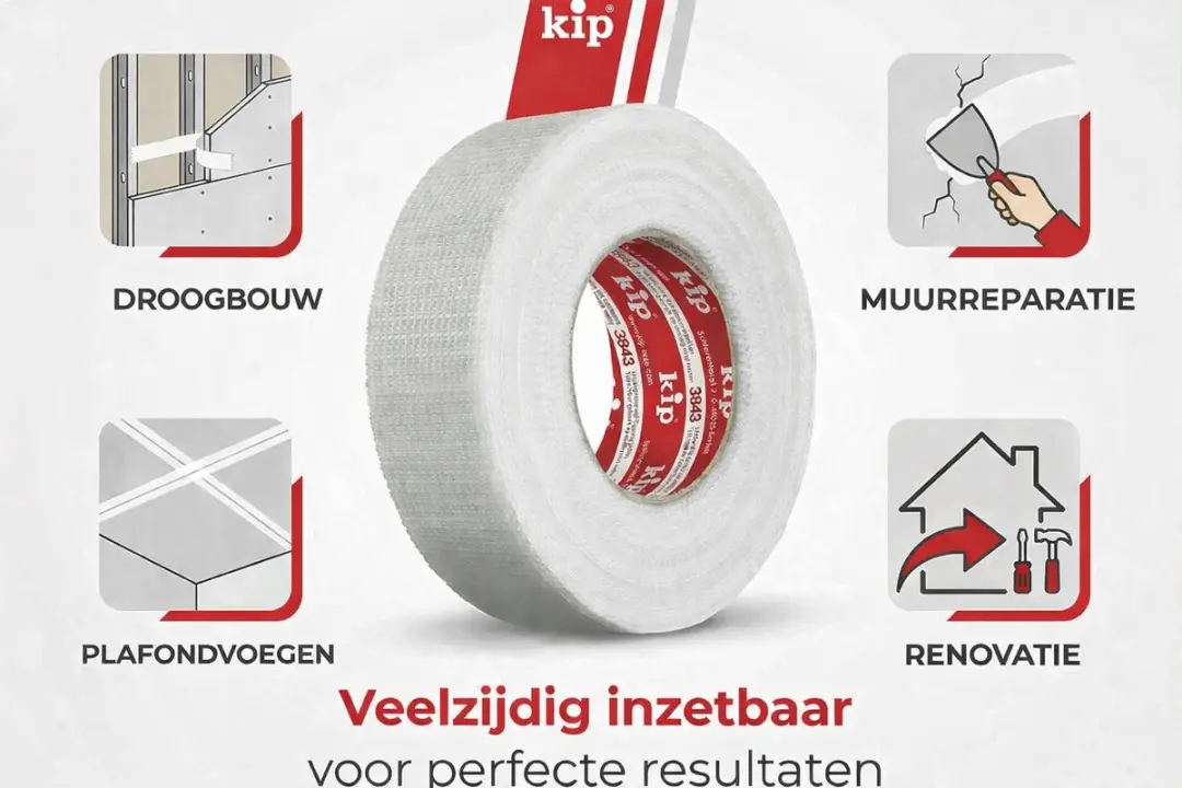 Kip 3843 Gaasband 48mm - 90m - Wit